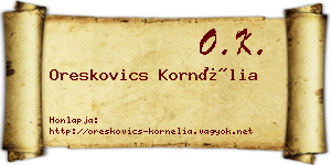 Oreskovics Kornélia névjegykártya